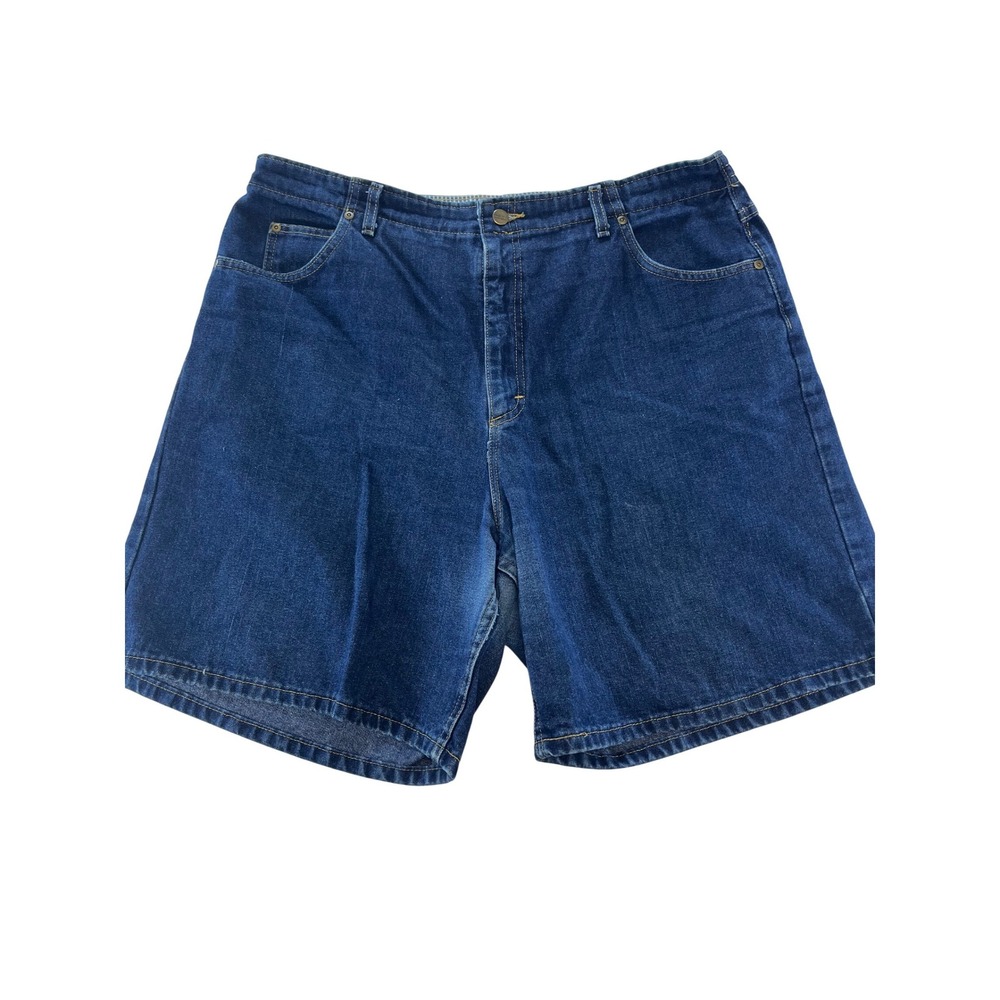 LL‎ Bean Double L Comfort Waist Denim Shorts Womens Size 18 Mid Wash Classic Fit